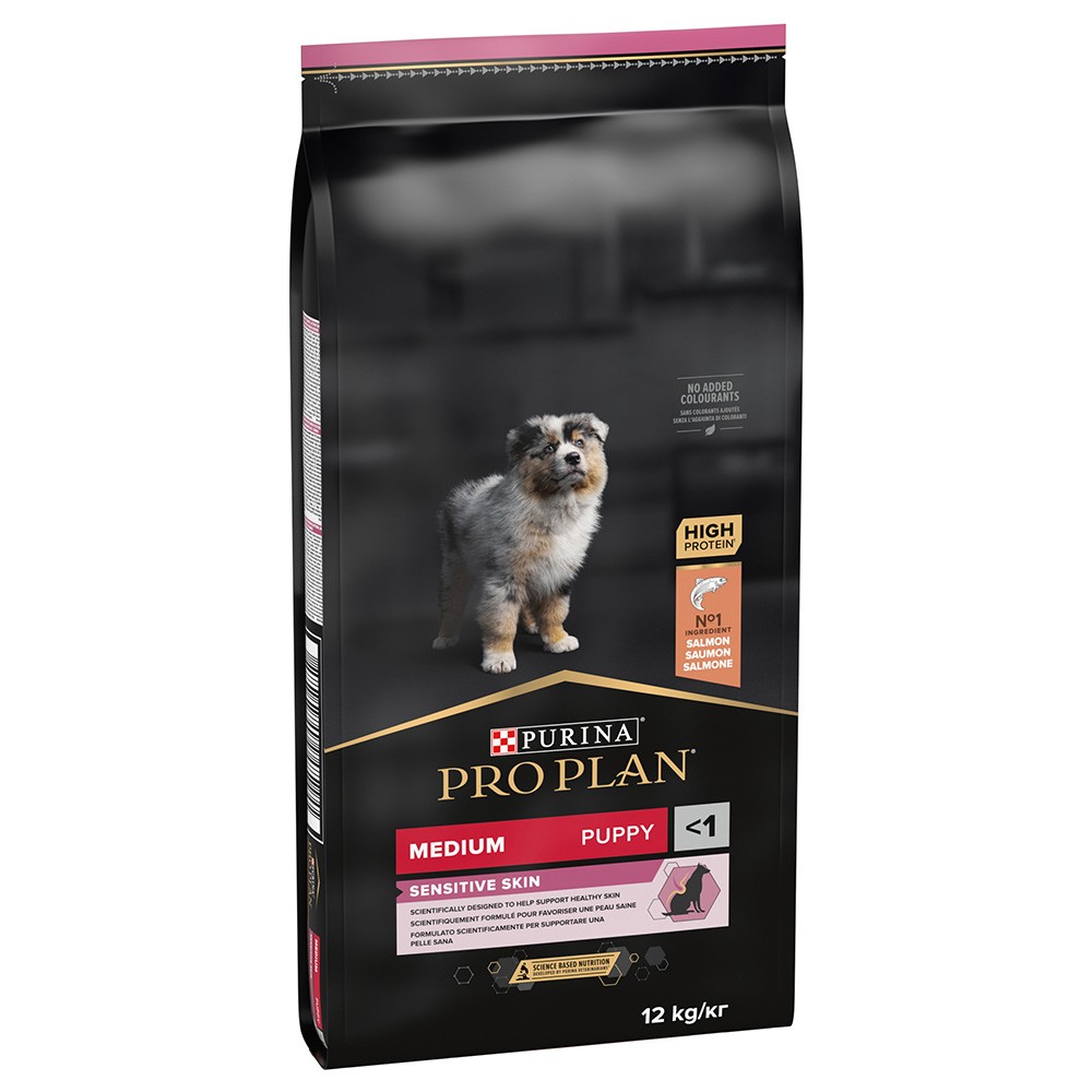 2x12kg PURINA PRO PLAN Medium Puppy Sensitive Skin száraz kutyatáp - Kisállat kiegészítők webáruház - állateledelek