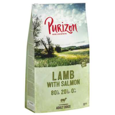 2x12kg Purizon Adult bárány & lazac gabonamentes száraz kutyatáp új receptúrával - Kisállat kiegészítők webáruház - állateledelek