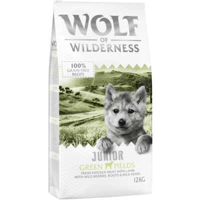 2x12kg Little Wolf of Wilderness Junior 'Green Fields' bárány - gabonamentes száraz kutyatáp - Kisállat kiegészítők webáruház - állateledelek