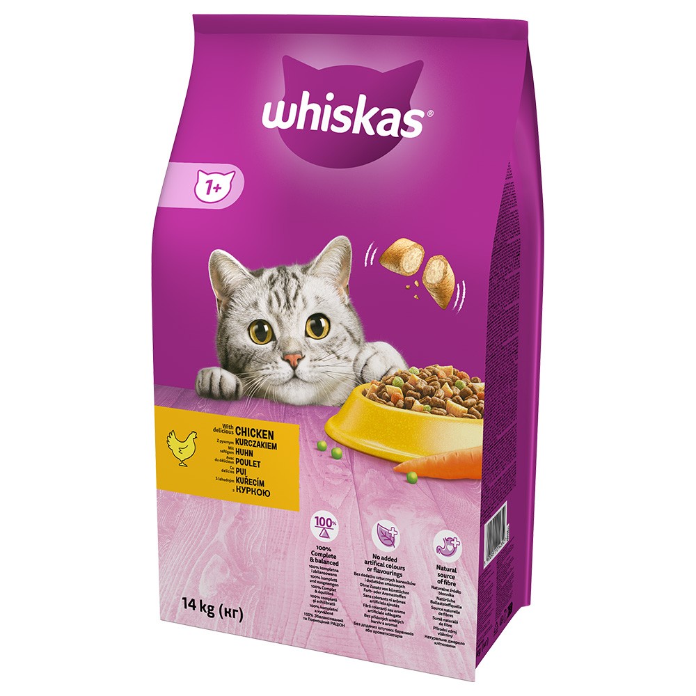 2x14kg Whiskas 1+ csirke száraz macskatáp - Kisállat kiegészítők webáruház - állateledelek