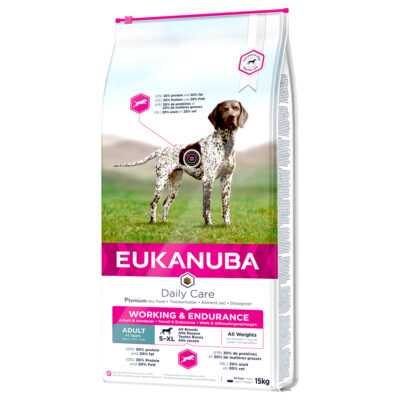 2x15kg Eukanuba Daily Care Working & Endurance Adult száraz kutyatáp - Kisállat kiegészítők webáruház - állateledelek