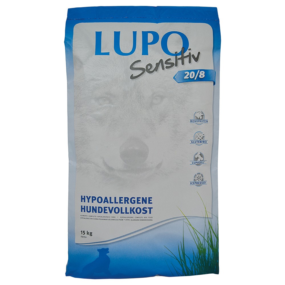 2x15kg Lupo Sensitiv 20/8 száraz kutyatáp - Kisállat kiegészítők webáruház - állateledelek