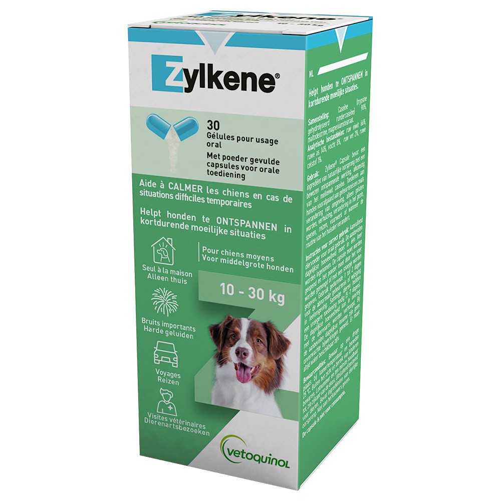 2x30db Zylkene kapszula (10-30 kg) 225 mg étrend-kiegészítő kutyáknak - Kisállat kiegészítők webáruház - állateledelek