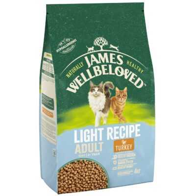 2x4kg James Wellbeloved Adult Cat Light Hypoallergenic pulyka & rizs száraz macskatáp - Kisállat kiegészítők webáruház - állateledelek