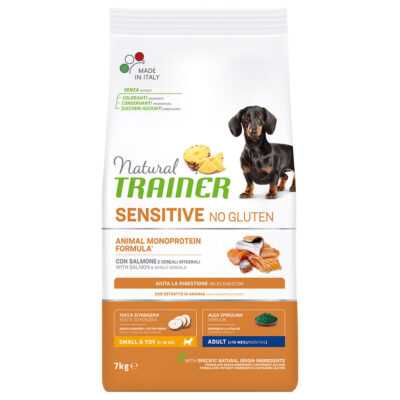 2x7kg Natural Trainer Sensitive No Gluten Adult Small lazac száraz kutyatáp - Kisállat kiegészítők webáruház - állateledelek