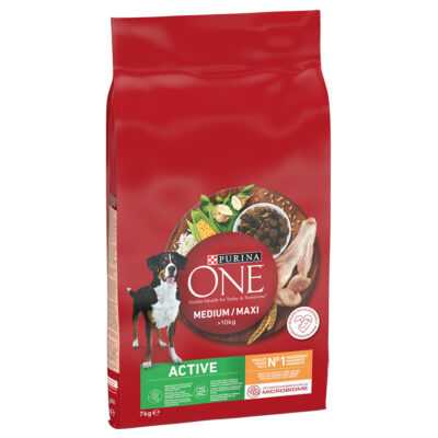 2x7kg PURINA ONE Medium/Maxi Active csirke száraz kutyatáp - Kisállat kiegészítők webáruház - állateledelek