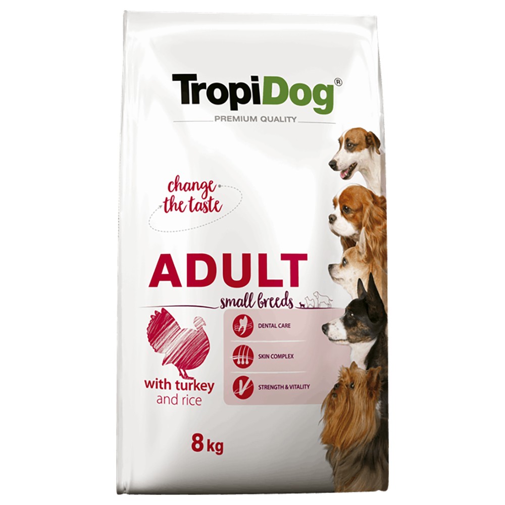 2x8kg Tropidog Premium Adult Small pulyka & rizs száraz kutyatáp - Kisállat kiegészítők webáruház - állateledelek