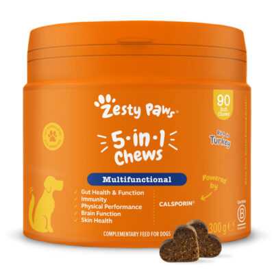 2x90db Zesty Paws 5-in-1 Chews pulyka étrendkiegészítő kutyáknak - Kisállat kiegészítők webáruház - állateledelek