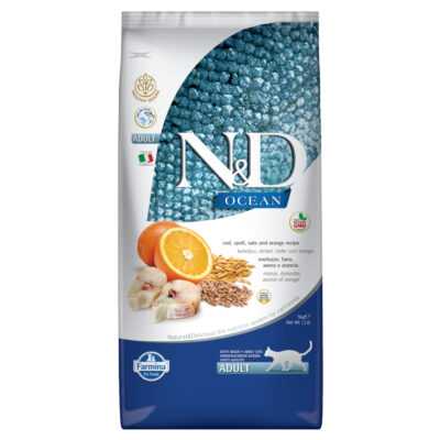 3x5kg Farmina N&D Ocean Healthy Grain Cod & Orange felnőtt száraz macskaeledel - Kisállat kiegészítők webáruház - állateledelek