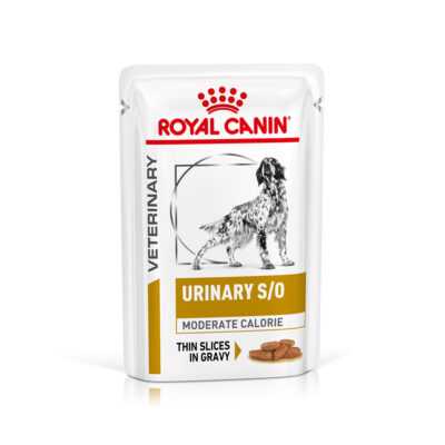 48x100g Royal Canin Veterinary Diet Canine Urinary S/O Moderate Calories nedves kutyatáp - Kisállat kiegészítők webáruház - állateledelek