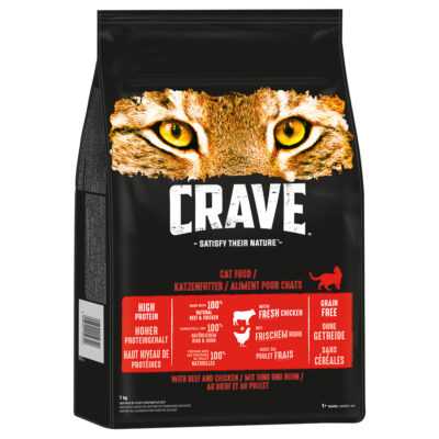 2x7 kg Crave marha & csirke száraz macskatáp - Kisállat kiegészítők webáruház - állateledelek