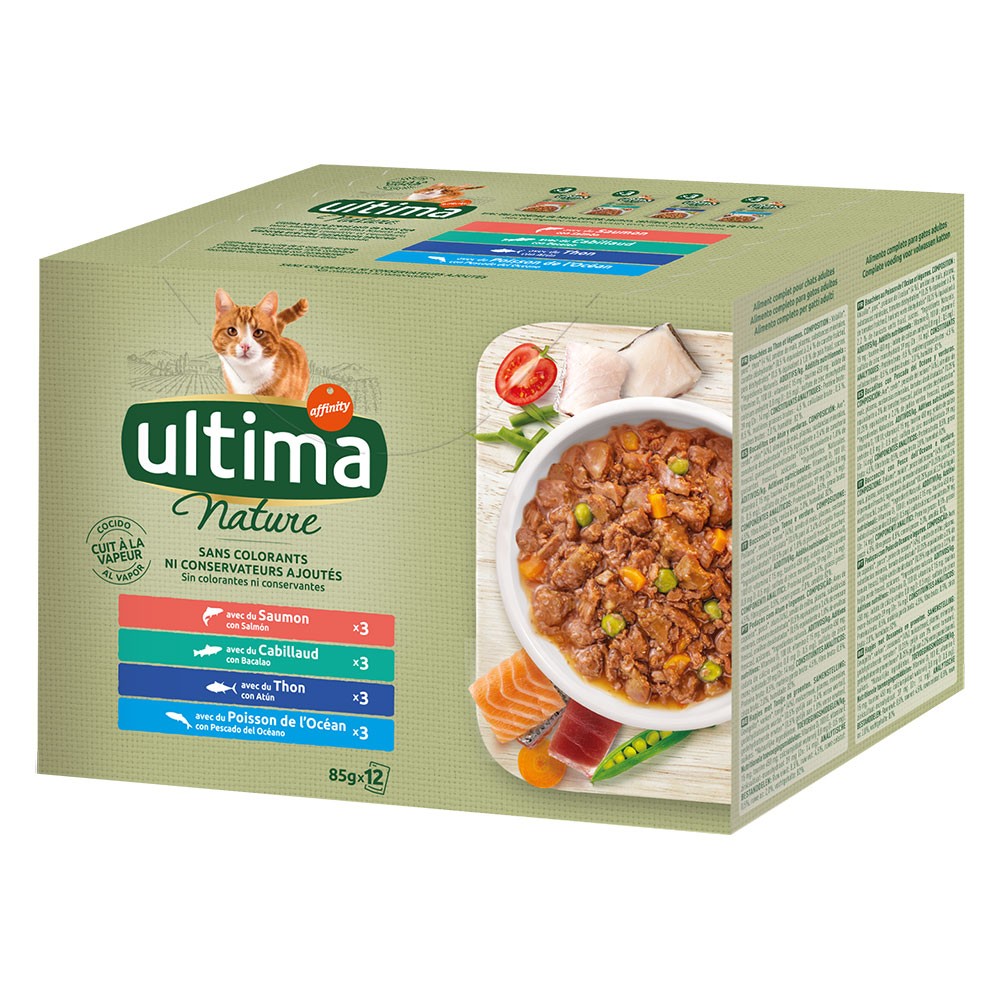 96x85g Ultima Cat Sterilized Nature halválaszték nedves macskatáp 86+10 ingyen - Kisállat kiegészítők webáruház - állateledelek