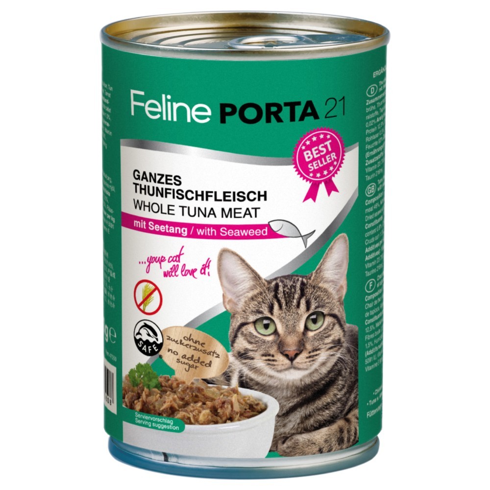 Feline Porta 21 gazdaságos csomag - 24 x 400 g - Tonhal & tengeri hínár - Kisállat kiegészítők webáruház - állateledelek