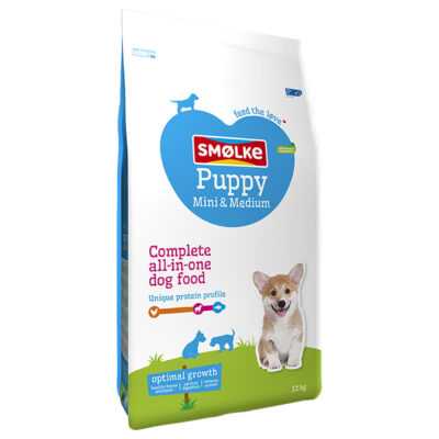 Smølke Puppy Mini/Medium kutyaeledel  - Dupla csomag: 2 x 12 kg - Kisállat kiegészítők webáruház - állateledelek