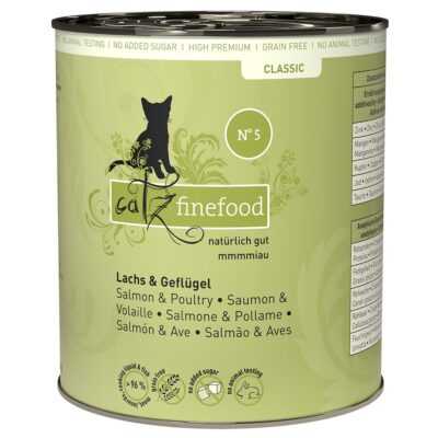 catz finefood konzerv gazdaságos csomag 12 x 800 g - Lazac & szárnyas - Kisállat kiegészítők webáruház - állateledelek