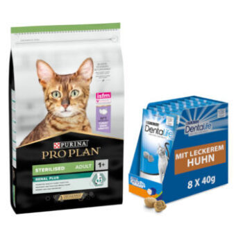 10kg PURINA PRO PLAN Adult Renal Plus pulyka száraz macskatáp+8x40g Dentalife snack ingyen - Kisállat kiegészítők webáruház - állateledelek