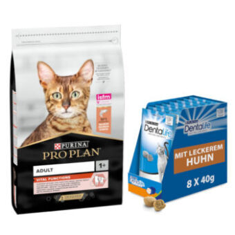 10kg PURINA PRO PLAN Adult Vital Functions lazac száraz macskatáp+8x40g Dentalife snack ingyen - Kisállat kiegészítők webáruház - állateledelek