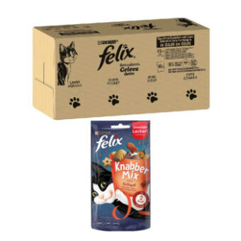 120x85g Felix Sensations húsválogatás nedves macskatáp+60g Grill Fun macskasnack ingyen - Kisállat kiegészítők webáruház - állateledelek