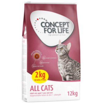 12kg Concept for Life All Cats száraz macskatáp 10+2 kg ingyen - Kisállat kiegészítők webáruház - állateledelek