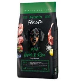 2x12kg Fitmin Dog For Life Mini bárány & rizs száraz kutyatáp - Kisállat kiegészítők webáruház - állateledelek