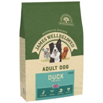 2x12kg James Wellbeloved Adult Dog Hypoallergenic kacsa & rizs száraz kutyatáp - Kisállat kiegészítők webáruház - állateledelek