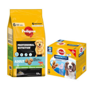 12kg Pedigree Adult marha & zöldség száraz kutyatáp+56db Dentastix kutyasnack akciósan - Kisállat kiegészítők webáruház - állateledelek