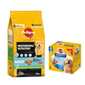 12kg Pedigree Professional Nutrition Adult marha & zöldség száraz kutyatáp+56db Dentastix L kutyasnack 15% kedvezménnyel - Kisállat kiegészítők webáruház - állateledelek