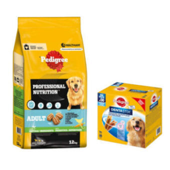 12kg Pedigree Professional Nutrition Adult szárnyas & zöldség száraz kutyatáp+56db Dentastix L kutyasnack 15% kedvezménnyel - Kisállat kiegészítők webáruház - állateledelek