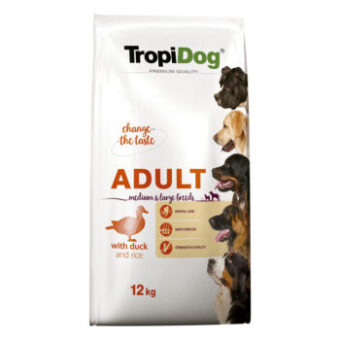 2x12kg Tropidog Premium Adult Medium & Large kacsa & rizs száraz kutyákatáp - Kisállat kiegészítők webáruház - állateledelek