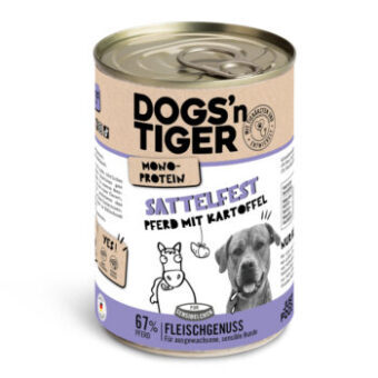 12x400g Dogs'n Tiger Adult Ló & burgonya nedves kutyatáp - Kisállat kiegészítők webáruház - állateledelek