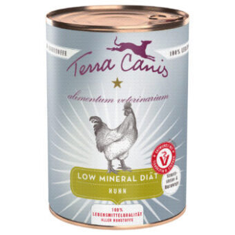 12x400g Terra Canis Alimentum Veterinarium Low Mineral Diet csirke nedves kutyatáp - Kisállat kiegészítők webáruház - állateledelek