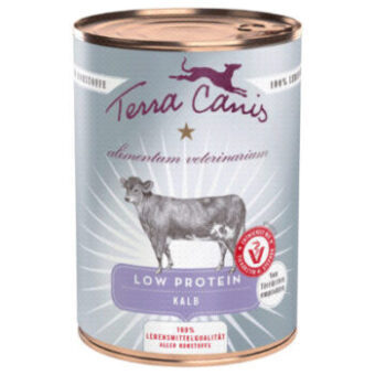 12x400g Terra Canis Alimentum Veterinarium Low Protein borjú nedves kutyatáp - Kisállat kiegészítők webáruház - állateledelek