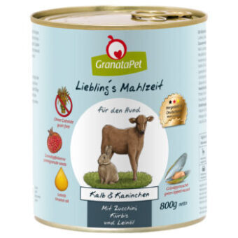 12x800g Liebling´s Mahlzeit nedves kutyatáp-Borjú & nyúl