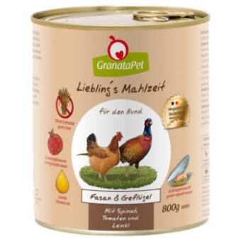 12x800g Liebling´s Mahlzeit nedves kutyatáp-Fácán & szárnyas