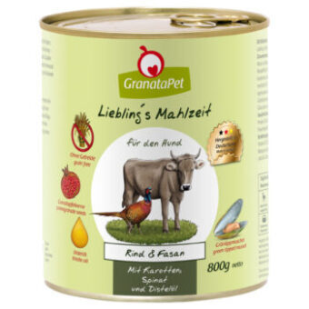 12x800g Liebling´s Mahlzeit nedves kutyatáp-Marha & fácán