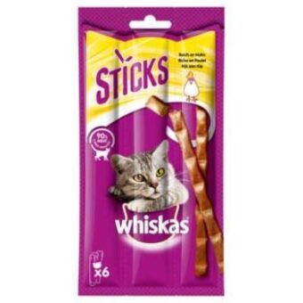 28x36g Whiskas Sticks gazdaságos csomag macskasnack - Csirkével gazdagon - Kisállat kiegészítők webáruház - állateledelek