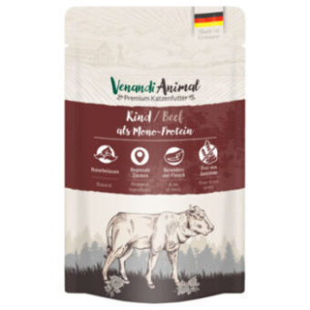 24x125g Venandi Animal Monoprotein Marha nedves macskatáp - Kisállat kiegészítők webáruház - állateledelek