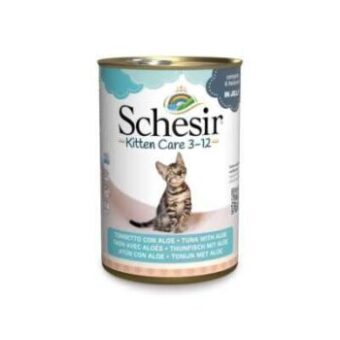 24x140g Schesir Kitten tonhal & aloe vera aszpikban nedves macskatáp - Kisállat kiegészítők webáruház - állateledelek