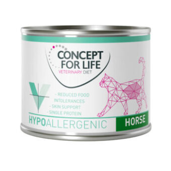 24x200g Concept for Life Veterinary Diet Hypoallergenic ló nedves gyógytáp macskáknak - Kisállat kiegészítők webáruház - állateledelek