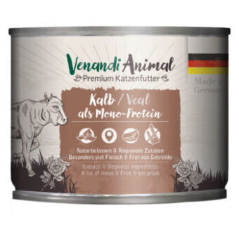 24x200g Venandi Animal Monoprotein Borjú nedves macskatáp - Kisállat kiegészítők webáruház - állateledelek