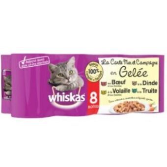 24x390g Whiskas La Carte Hal- és húsválogatás aszpikban nedves macskatáp - Kisállat kiegészítők webáruház - állateledelek