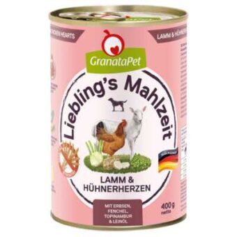 24x400g Granatapet Liebling's Mahlzeit Bárány & csirkeszív nedves kutyatáp - Kisállat kiegészítők webáruház - állateledelek