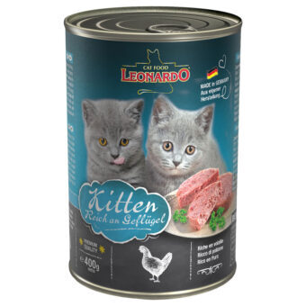 24x400g Leonardo All Meat Kitten nedves macskatáp - Kisállat kiegészítők webáruház - állateledelek