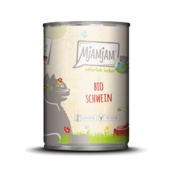 24x400g MjAMjAM Naturally Delicious Bio sertés nedves macskatáp - Kisállat kiegészítők webáruház - állateledelek