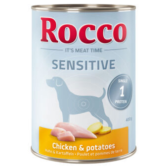 24x400g Rocco Sensitive csirke & burgonya gabonamentes nedves kutyatáp - Kisállat kiegészítők webáruház - állateledelek