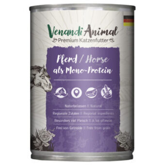 24x400g Venandi Animal Monoprotein ló nedves macskaeledel - Kisállat kiegészítők webáruház - állateledelek