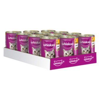 24x400g Whiskas 1+ csirke aszpikban nedves macskatáp konzerv - Kisállat kiegészítők webáruház - állateledelek