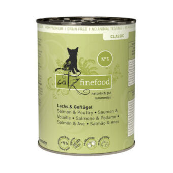 12x400g catz finefood konzerv nedves macskatáp-Lazac & szárnyas - Kisállat kiegészítők webáruház - állateledelek