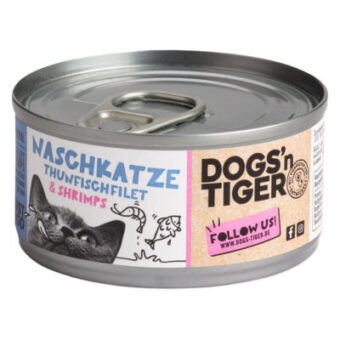 24x70g Dogs'n Tiger Cat Tonhalfilé & garnéla nedves macskatáp - Kisállat kiegészítők webáruház - állateledelek