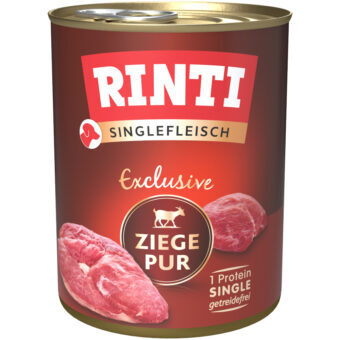 6x800g RINTI Singlefleisch Exclusive kecske pur nedves kutyatáp - Kisállat kiegészítők webáruház - állateledelek